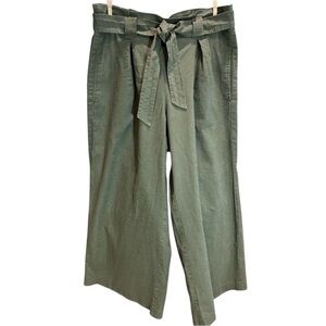 Max Studio Green Wide Leg Pants with Tie Waist